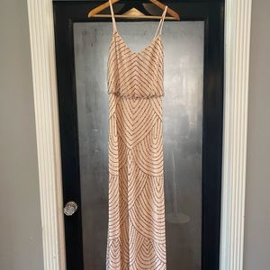 Adrianna Papell blush beaded gown